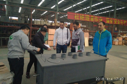 Egypt customers visit GEMCO small pellet press factory and introducing the cooling machine to the client