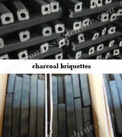 charcoal briquettes of charcoal briquette line