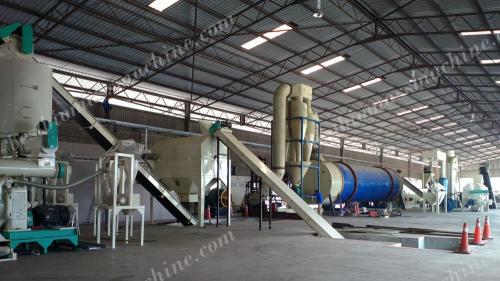 complete wood pellet making line panorama