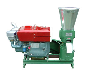 Diesel engine driven flat die pellet mill