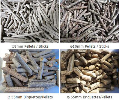 Final Briquettes/Pellets of GC-MBP1000 Fuel Briquette Press