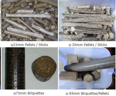 Final Briquettes/Pellets of GC-MBP1000 Fuel Briquette Press